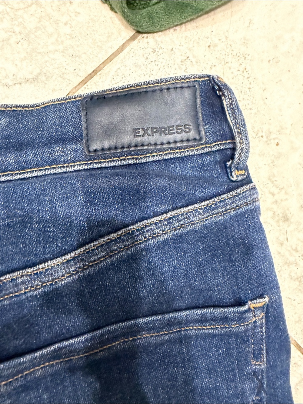 Express Indigo Blue Denim Jeans with Logo Patch